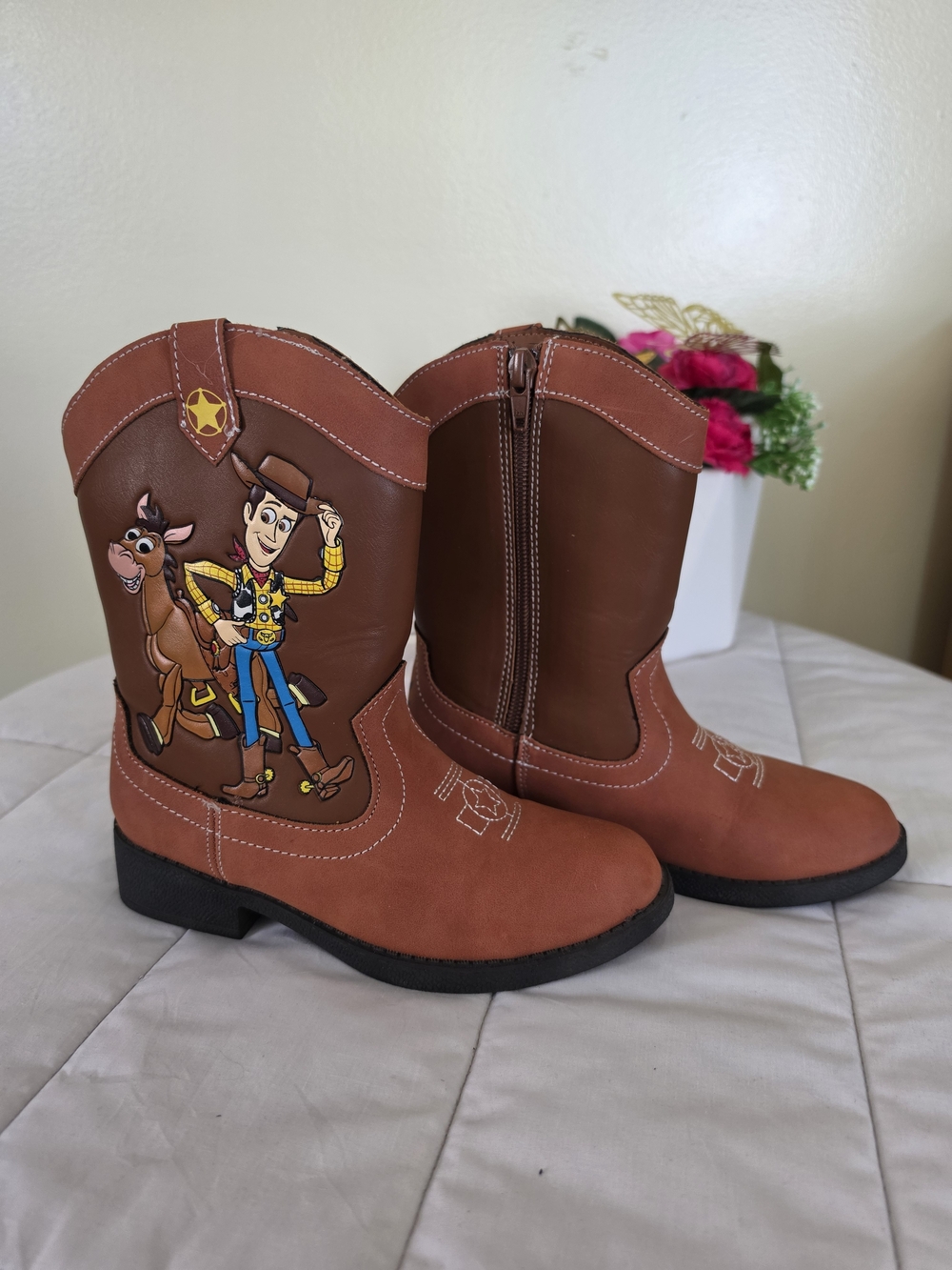 Disney Pixar Woody Kids Brown Cowboy Boots Size 12C